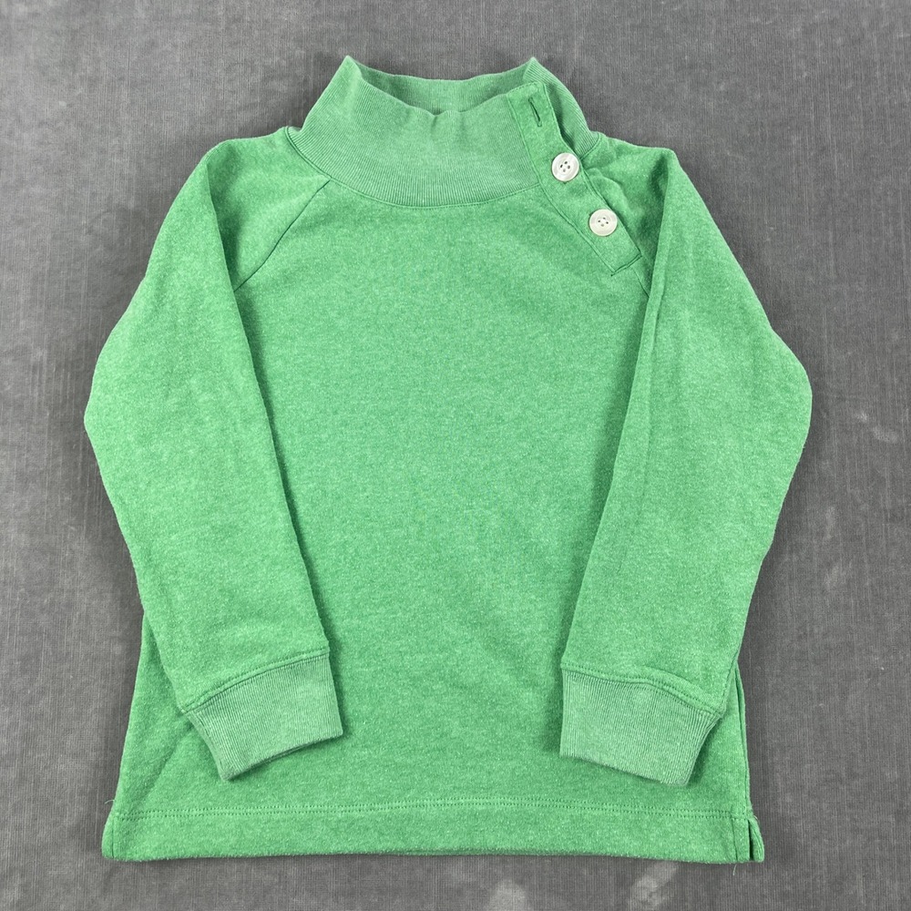 Crewcuts Kids 4-5 Green Sweatshirt Button Mock‎ Neck Pullover
